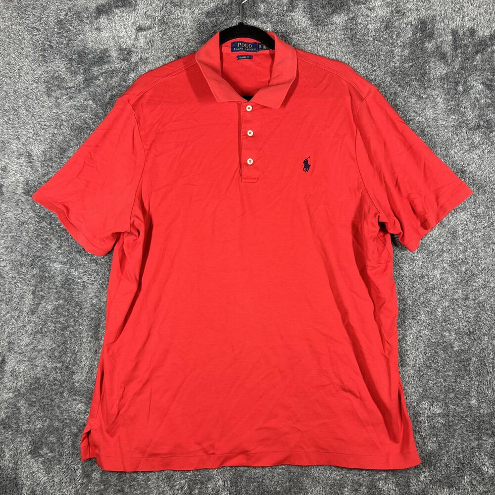 Polo Ralph Lauren Polo Shirt Mens XL Red Short Sleeve Classic Fit Pony Logo
